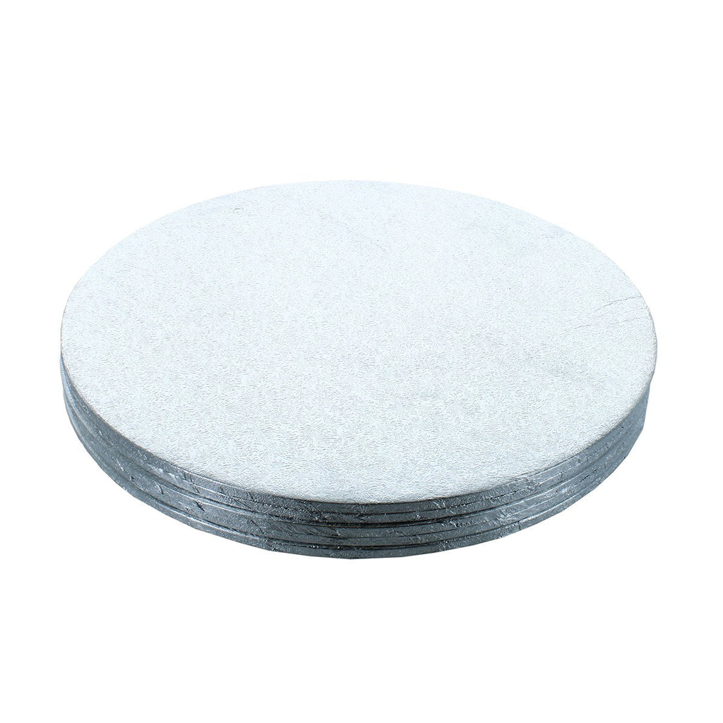 Round Silver Cake Board - 5mm Thick, Multi-Size (8", 10", 12")